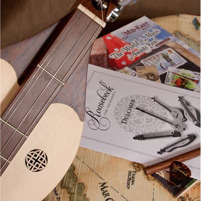Roosebeck Mountain Dulcimer 4-String Vaulted Knotwork + Gig Bag + 4 String Replacement Set image 7