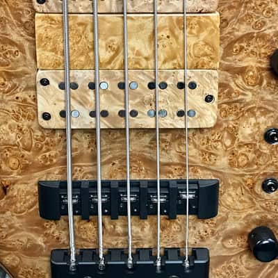 Maruszczyk Frog: Headless Custom 5-String Bass Maple Burl Top & Ramp image 2