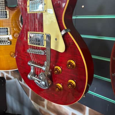 Epiphone Les Paul w/ Bigsby Transparent Red 1997 Electric Guitar image 5
