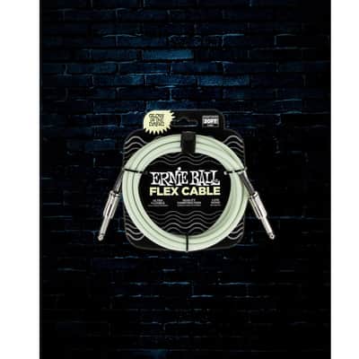20" Ernie Ball GLOW IN THE DARK Instrument Flex Cable Durable High-Quality Tangle-Resistant Ultra-Flexible Shielded Low-Noise Design Natural Frequency Response Clean for the Studio Tough for the Road image 4