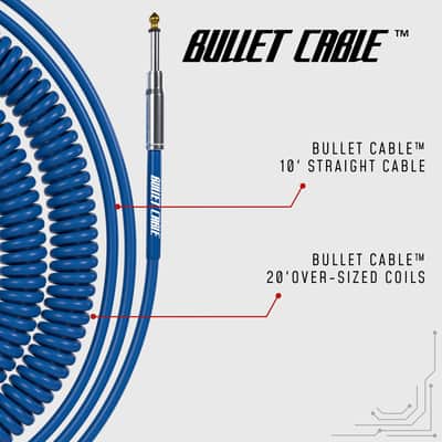Bullet Cable 10/20 Blue Straight Coil Cable (30ft) image 3