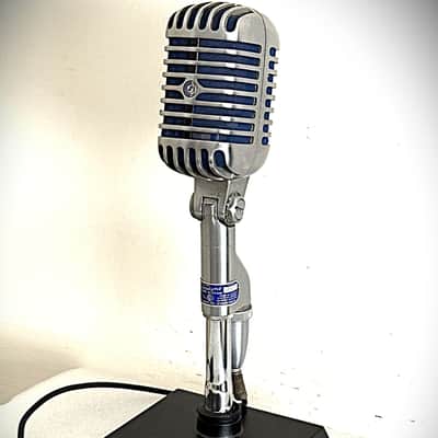 Vintage 1950's Shure 55S Dynamic Microphone, original, working, w/stand & cable image 1