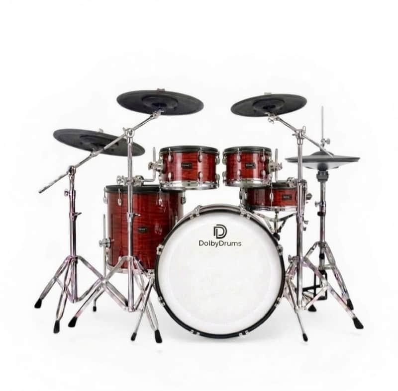 Dolby REV-9 Red Wood E Drum Kit for Roland Alesis Lemon image 1