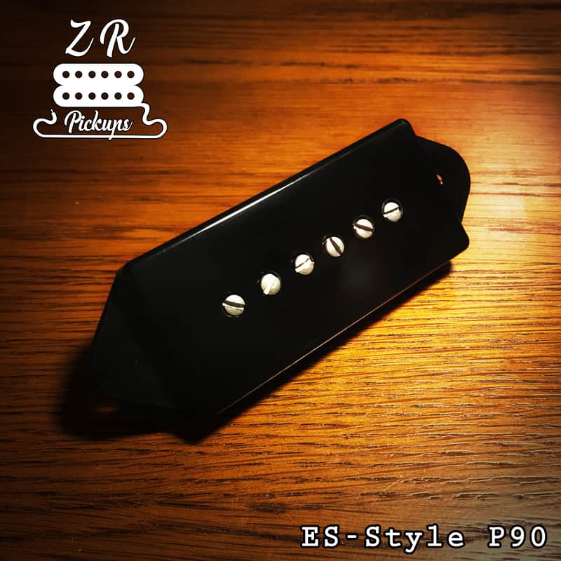 "Historic" 'ES-Style' 'Jazz Dogear/Soapbar P90 (Low Output) (2023) Black/Cream - ZR Guitar Pickups image 1