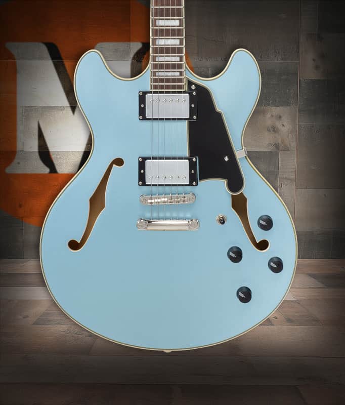 D'Angelico Premier DC with Gig Bag - Sky Blue (DAPDCSKBCS) image 1