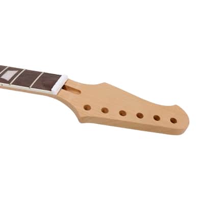Left-Hand 24.75" Guitar Neck – 22 Fret Mahogany with Rosewood Fretboard & Block Inlays, Bolt-On image 6
