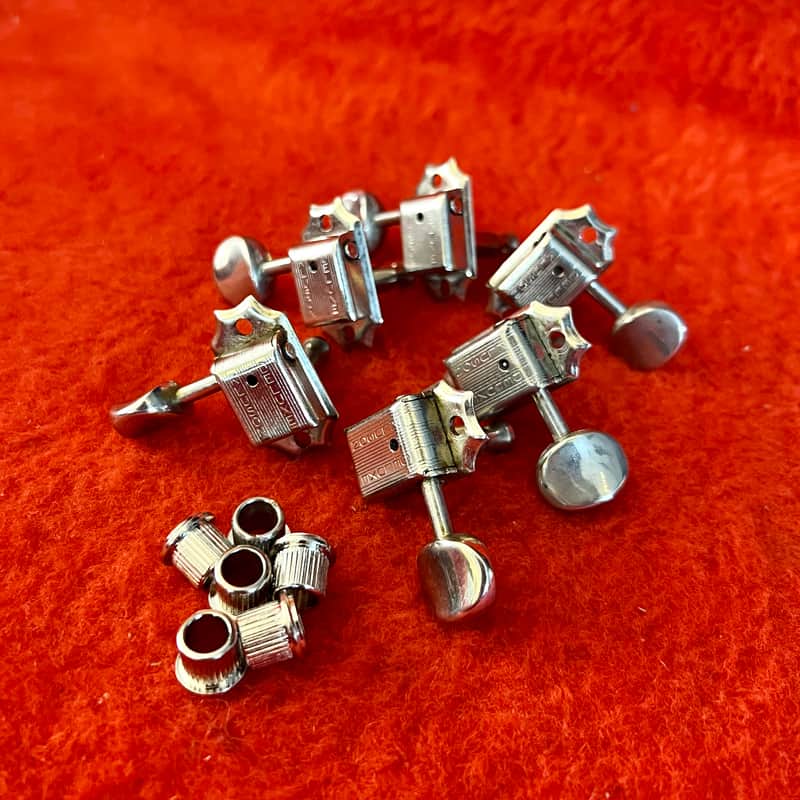 Kluson Double line oval patent guitar tuners c 1965 - Chrome original vintage Gibson Rickenbacker USA image 1