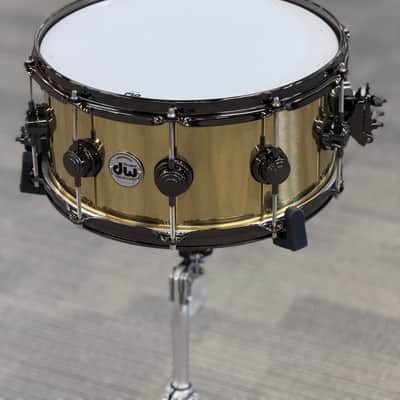 DW COLLECTOR'S 14X6.5 BELL BRASS SNARE DRUM BLACK NICKEL HW B STOCK image 4