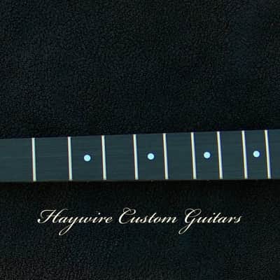 Maple/Ebony Right Hand standard 25-1/2" scale GUITAR NECK with Tuners 22 Fret Fender Tele and Strat Compatible Neck+ New Satin Nitro Finish with Frets Leveled, Crowned and Polished Frets and Includes Custom 1.65" Nut Perfectly Cut for Low Action! image 10