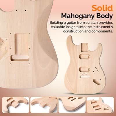 Glarry DIY GST HH Pickup Electric Guitar Kit image 3