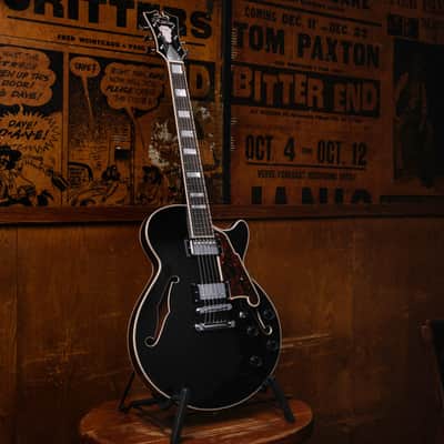 D'Angelico DAPSSBLFCS PREMIER SS Single Cutaway Semi-Hollow Body Maple Neck 6-String Electric Guitar w/Gig Bag image 8
