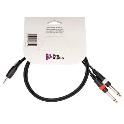 FocusProAudio FPA-YCABLE3 Stereo Breakout 3.5mm TRS Dual to 1/4-Inch TS Cable (3-Feet) image 4