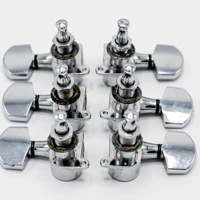 1970s Schaller Vintage Tuning Machine Set 3x3 Tuners, Chrome w/ Bushings, Washers image 2