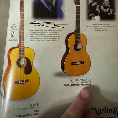 Martin Special Limited Edition Brochure Catalog 1999 CEO-3 SWD D-40DM Roger McQuinn Don McLean D-28GE Stephen Stills D-45 EMP-2 Steve Howe SWC Sting N-20WNB Willie Nelson Mini image 7