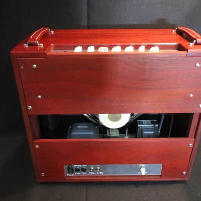 CUSTOM-MADE PROTOTYPE 30w 1x12 combo in solid mahogany and maple cabinet. MINT. NOS. 2025 - Oxblood on African Mahogany and Maple. Trident Amplification. image 17
