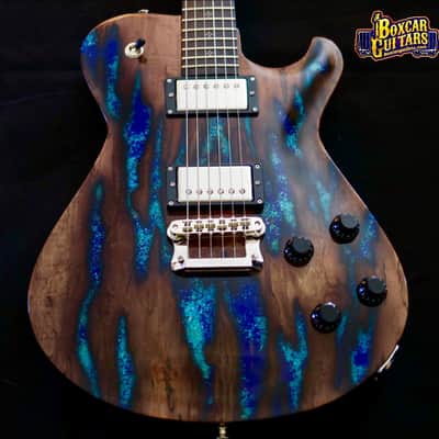 Knaggs Kenai T2 Spalted Maple/Lapis Stone Singlecut Natural-Blue image 3
