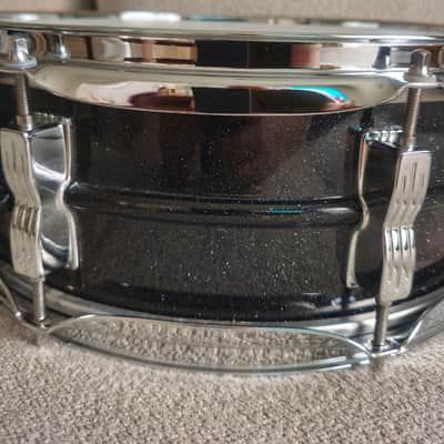 Ludwig LM404 Acrolite 5x14" 8-Lug Aluminum Snare Drum with Black/White Badge 1994 - 2012 - Black Galaxy image 5