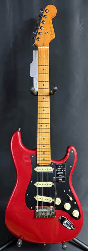 Fender American Ultra II Stratocaster Electric Guitar Sinister Red Finish w/ OHSC