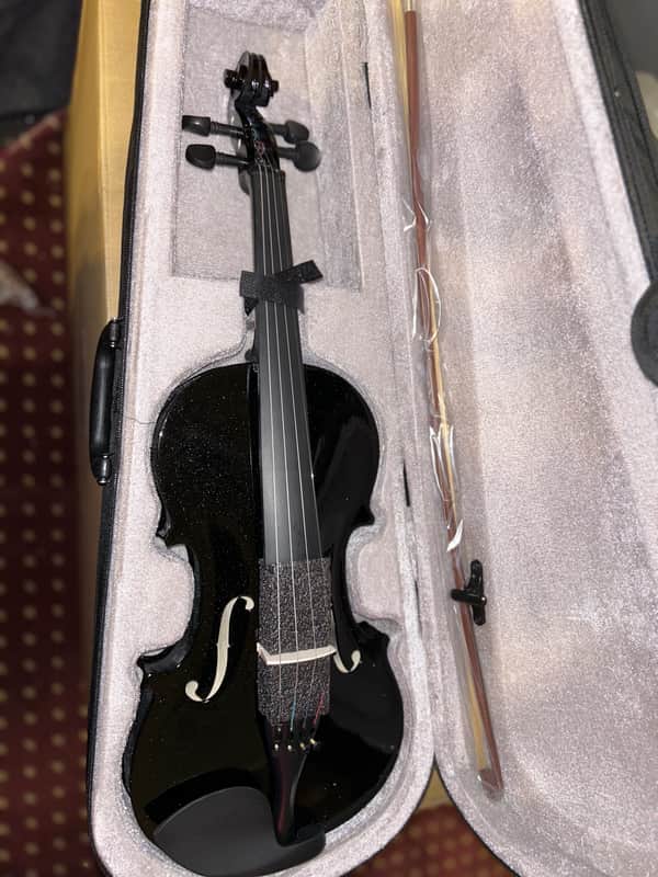 Cecilio Mendini 4/4 Violin - Black Sparkle | Reverb