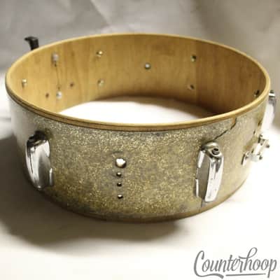 Thor SMG Pearl 14x5"Snare Drum Shell 6Ply Lauan Silver Sparkle Japan Vintage 60s image 4