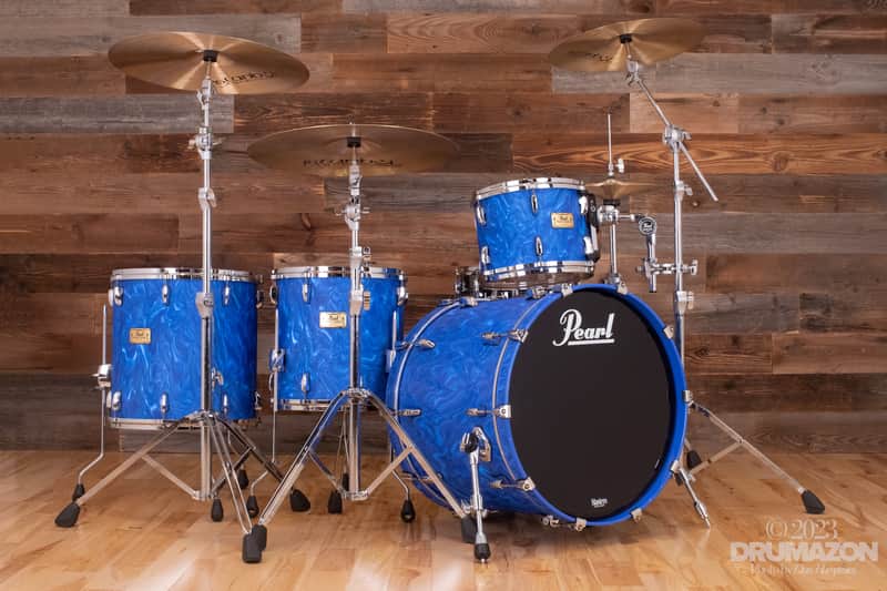 PEARL MASTERS MMX 4 PIECE CHAD SMITH LIMITED EDITION DRUM KIT, PEACOCK SWIRL (PRE-LOVED) image 1