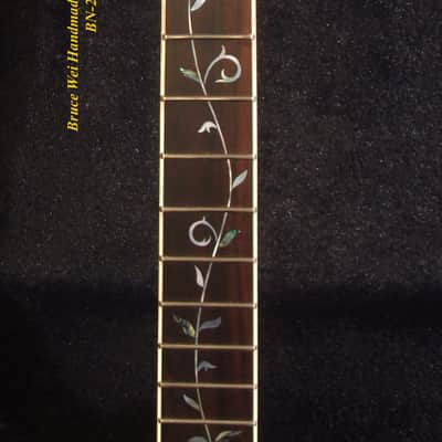 Handcrafted Tenor Banjo Neck, Solid Walnut MOP Abalone Vine Inlay, Bruce Wei BN-2023 image 2