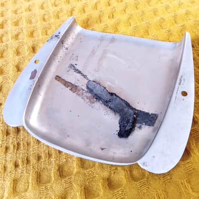 Fender Jazz Bass Original Ashtray Bridge Cover 1960s - Chrome image 3