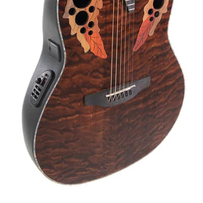 Ovation Celebrity Elite Plus CE44P-TGE Mid-Depth Acoustic-Electric Guitar - Dark Tiger Eye image 1