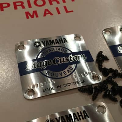 Lot of [4] Yamaha Stage Custom Advantage Nouveau Drum Badges image 2