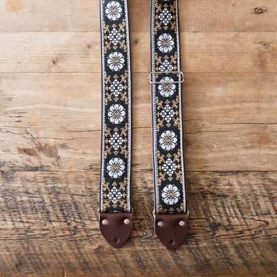 Suede-Backed Vintage Guitar Strap. "Sugar Magnolia". Handmade in London. image 4