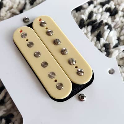 Warmoth HSH Pickguard with 916 Pickups USA PAF Clones - Double Light Butyrate Cream image 4