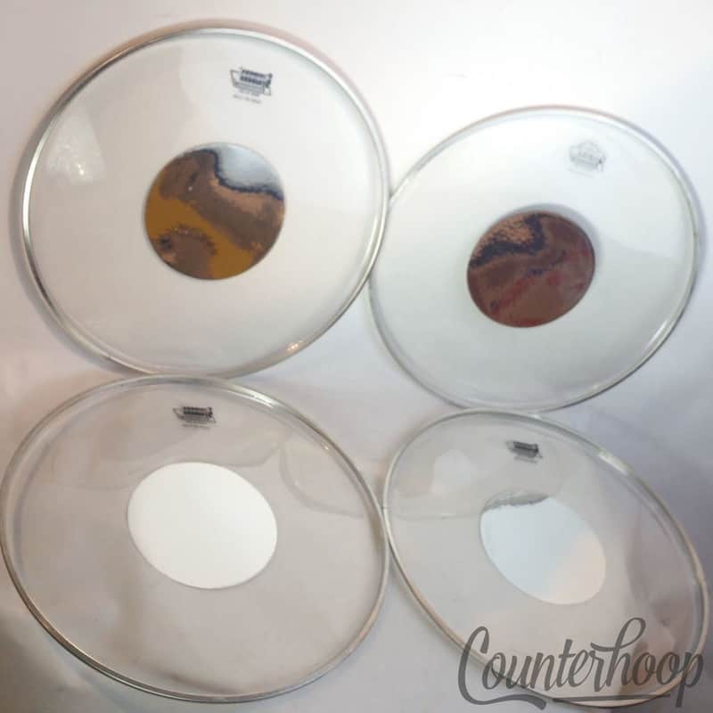 Ludwig 16" 4x Striders Silver Dot Clear Vintage 70s Floor Tom Drum Heads Strider image 1
