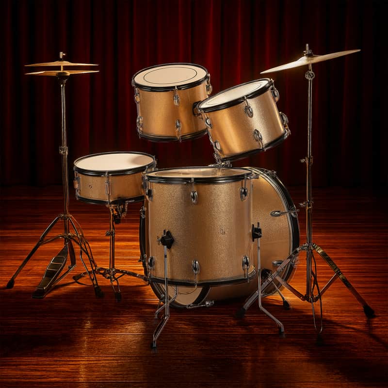 🎸5 Piece Full Size Acoustic Drum Kit with Snare, Cymbal, and Throne🎸 image 1