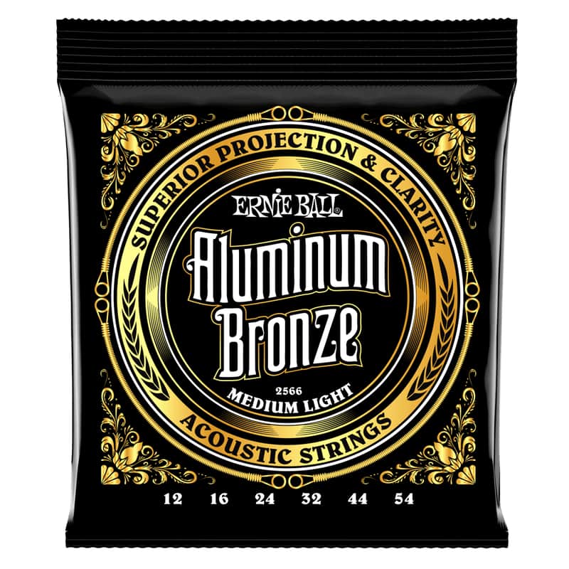 Ernie Ball 2566 Aluminum Bronze Acoustic Guitar Strings – Medium Light Gauge (12-54) image 1