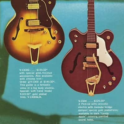 Ventura V-1300 Hollowbody 1968 Sunburst Jazz Box Electric Guitar MIJ Japan image 20