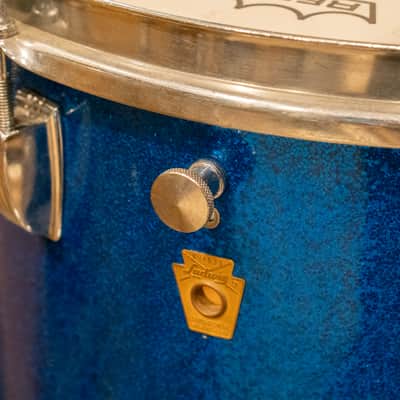 Ludwig 12/15/18" Mixed Era Drum Set - 1960s Blue Sparkle image 11