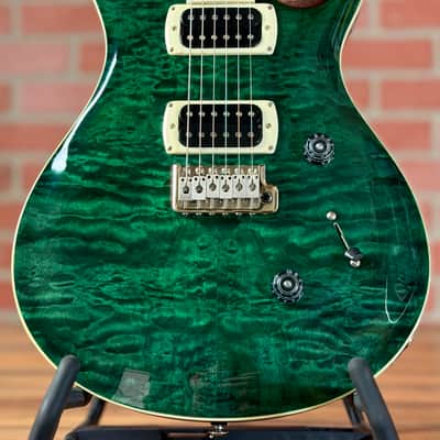 PRS SE Custom 24 Quilt Electric Guitar - Teal Black (Black Back) image 2
