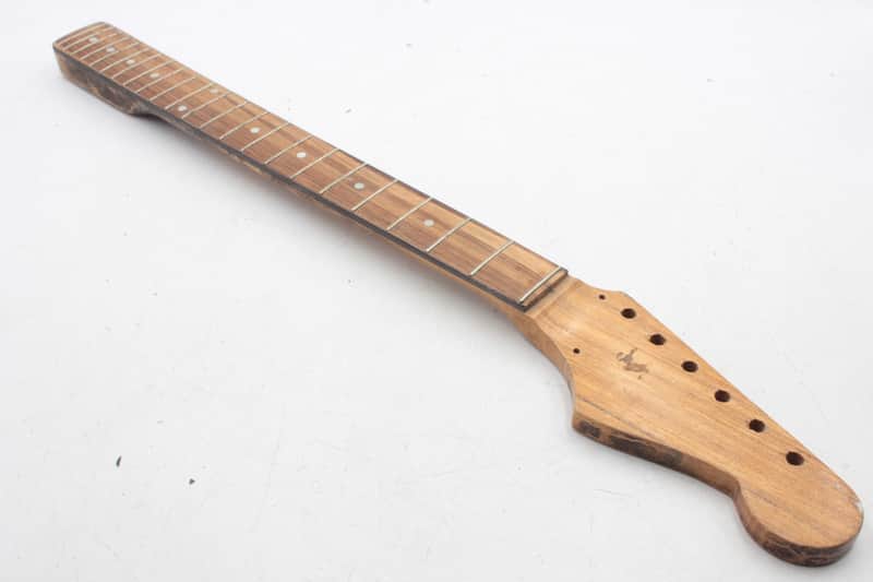 Electric Guitar Neck - Rosewood Fretboard, Strat Style Natural Headstock, 6-in-Line image 1
