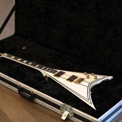 2009 Jackson Custom Shop LTD Randy Rhoads Concorde Tribute White w/ Black Pinstripes Relic +COA OHSC image 23