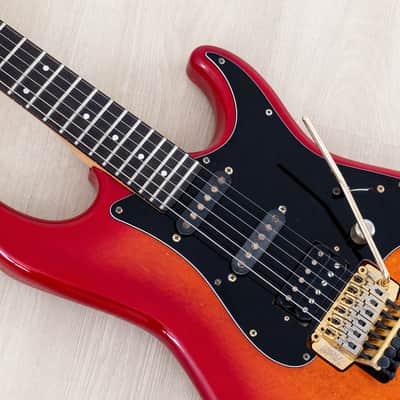 1988 Fender Pro Feel Stratocaster STR75 SSH Cherry Red Sunburst w/ Floyd Rose, Japan MIJ Fujigen image 7