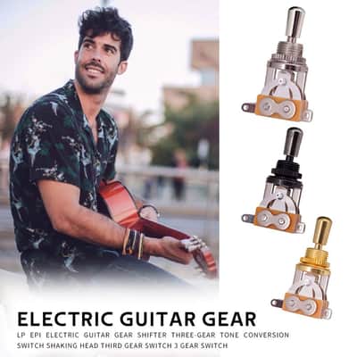 Electric Guitar 3 Way Toggle Switch Pickup Selector Switch With Brass Tip Knob (Black) image 5