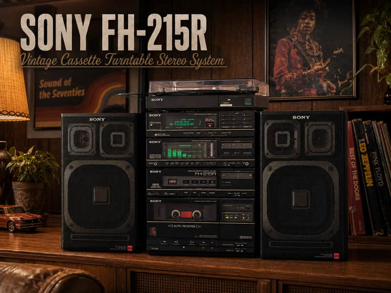 Sony FH-215R Rare Vintage Stereo Turntable & Cassette System Setup image 1