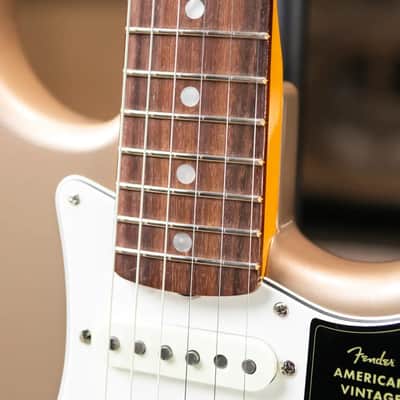 Fender American Vintage II 1965 Stratocaster, Round-Lam Rosewood Fingerboard - Shoreline Gold with Hardshell Case - Used image 9