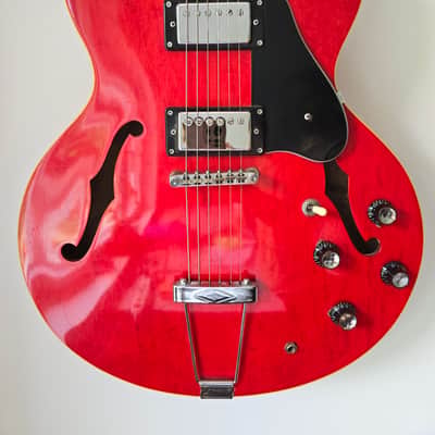 Luxor ES-335 Style Hollowbody – MIJ Lawsuit Era – Cherry Red – Professional Setup image 2