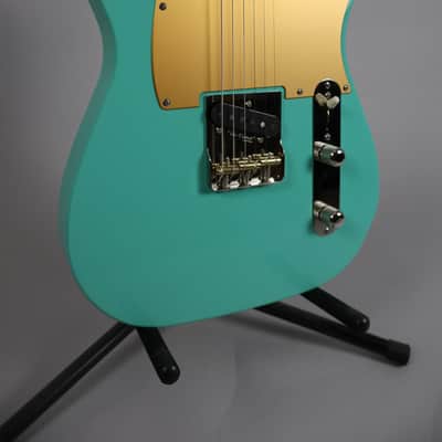Brown Bear Guitars Telecaster roasted alder/flame maple in Seafoam Green Nitro image 3