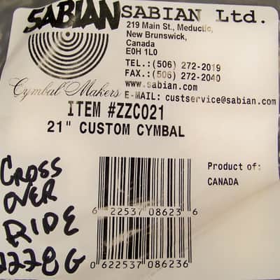 Sabian Prototype HH 21" Crossover Ride Cymbal/New-Warranty/2228 Grams/RARE image 7