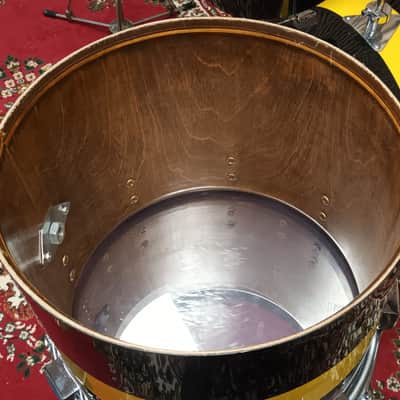 Vintage Eddie Ryan Large Custom Drum Kit – Blue/Yellow – 12,13,14,15,16,24″ image 12