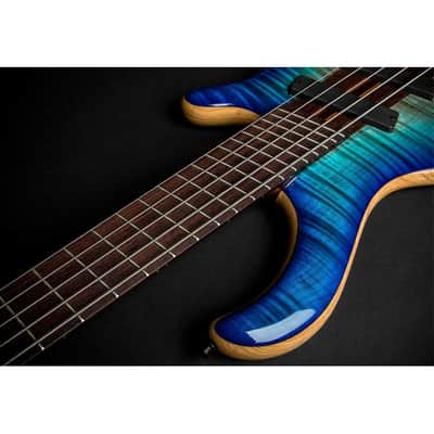 Mayones Patriot 5 V-Frets 5-String Multi-Scale Bass Guitar (Trans Jeans Black 3-Tone Blue Burst Out) image 13