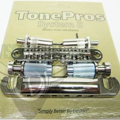 TonePros Nashville METRIC Pre-Notched Bridge & Tailpiece Set Nickel LPM02-N