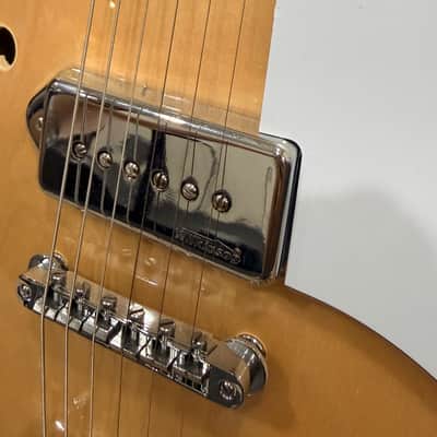 Vintage VSA500PM ReIssued Semi-Hollow Electric Guitar – Natural Maple – M20330398 image 5
